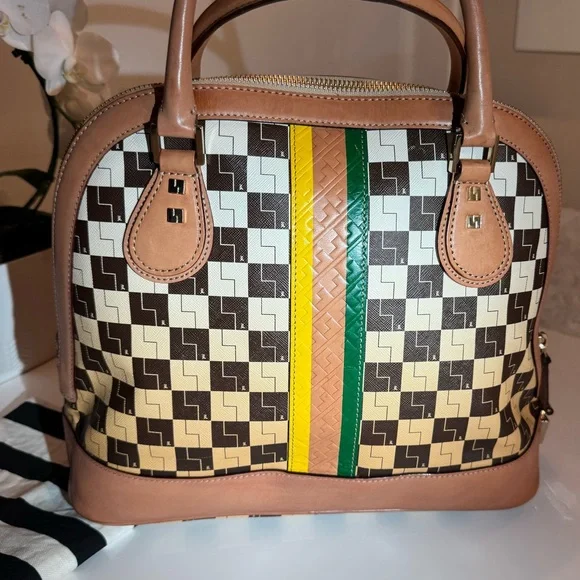 💛 Rare L.A.M.B Checkered Ombré Tote Handbag 🏁 - Picture 3 of 13